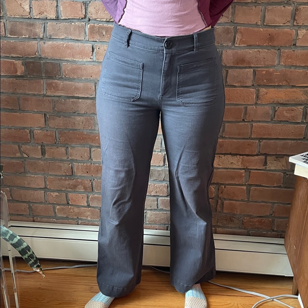 Stylish Gray Wide-Leg Pants